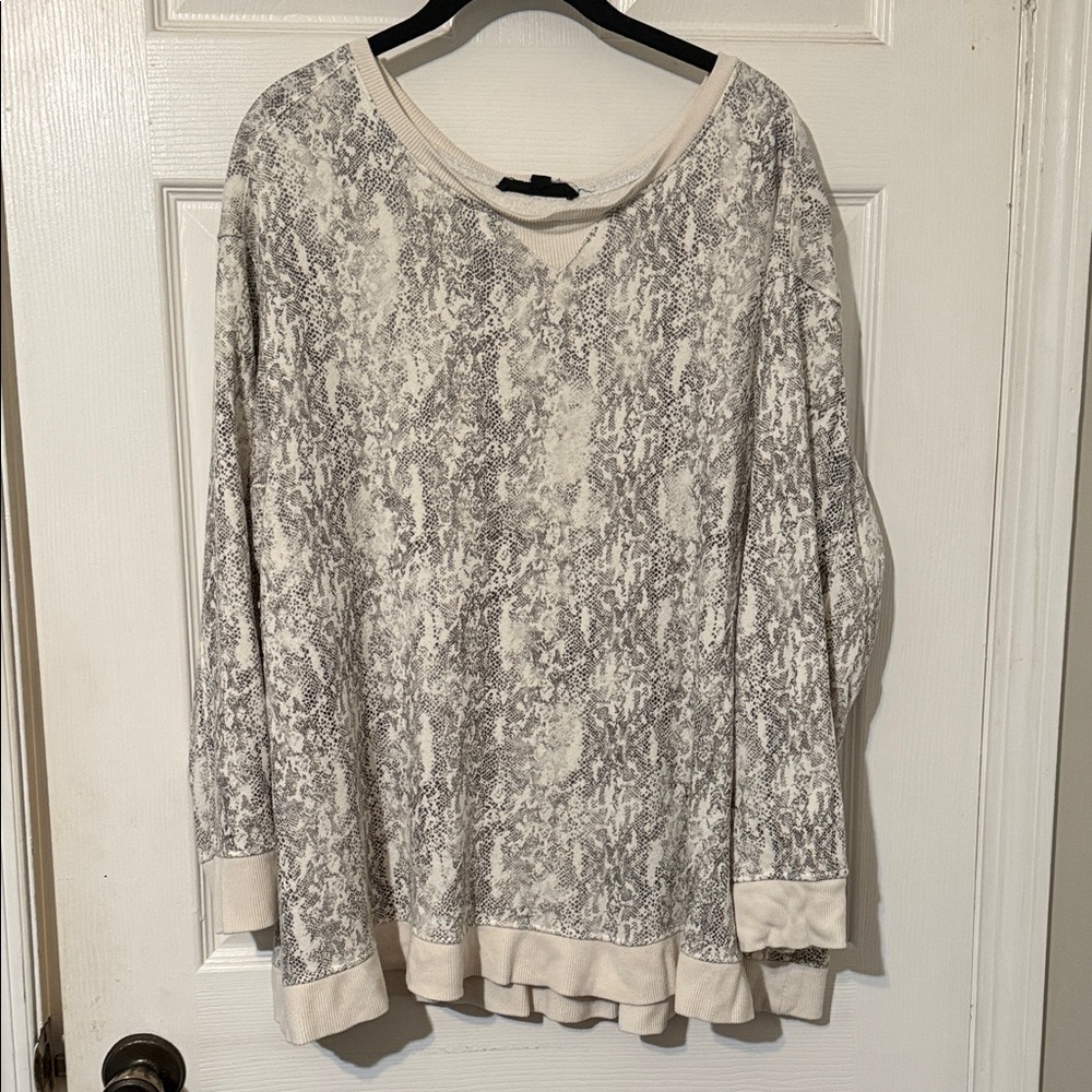 Jane and Delancey Gray and Cream Sweatshirt